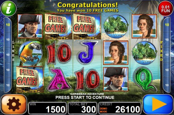 Free Games feature triggered - Casino Codes