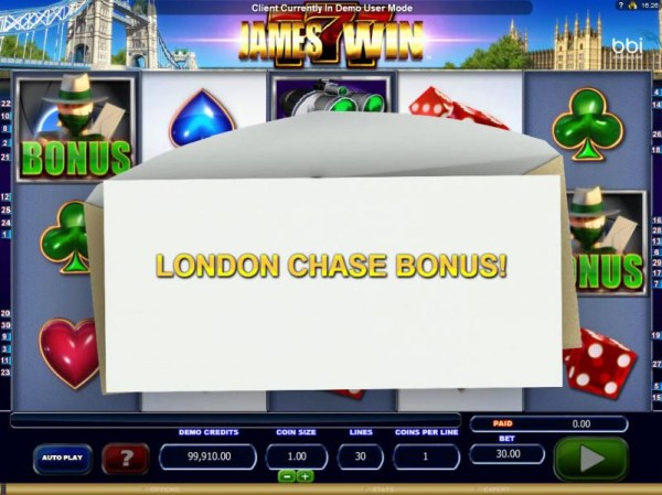 Casino Codes - London Chase Bonus game awarded