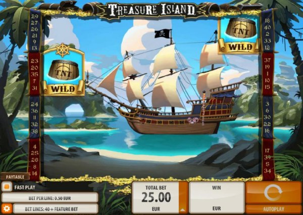 Pirate Attack feature game board by Casino Codes