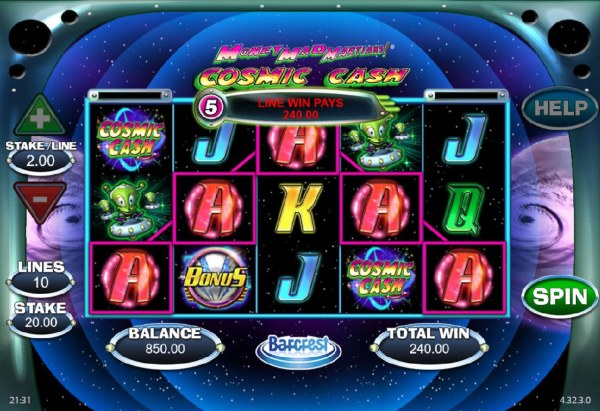 Money Mad Martians Cosmic Cash by Casino Codes