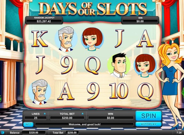 Main game board featuring five reels and 25 paylines with a $15,000 max payout - Casino Codes