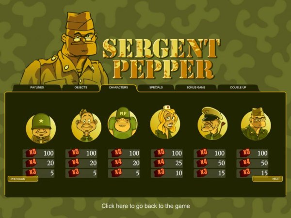 Casino Codes image of Sergent Pepper