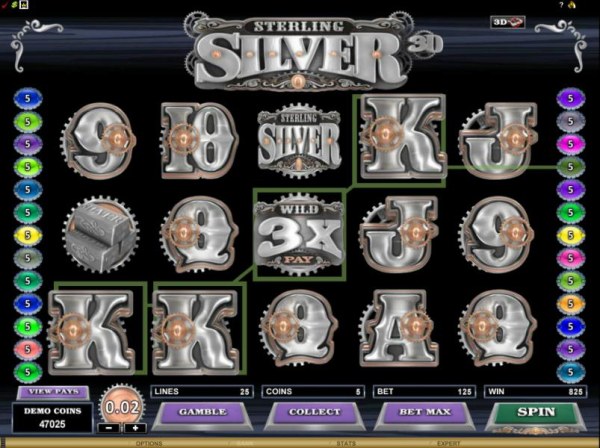 Casino Codes image of Sterling Silver 3D