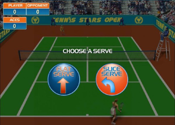 Championship Bonus feature game board - Choose a serve - Flat or Slice by Casino Codes