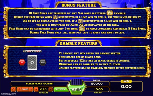 Casino Codes - Bonus Feature and Gamble Feature Rules
