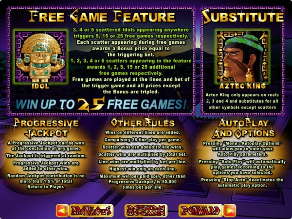 Aztec's Treasure Feature Guarantee screenshot