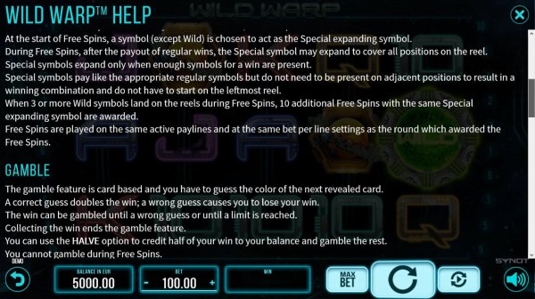 Casino Codes image of Wild Warp