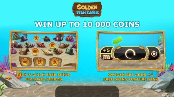 Win up to 10,000 coins. Pick and Click Free Spins Feature Combo. Golden Bet Adds +1 free spins feature pack. by Casino Codes
