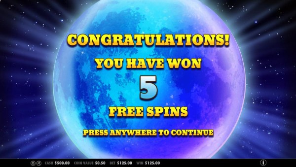 Casino Codes - 5 Free Spins awarded with giant symbols covering reels 2, 3 and 4.