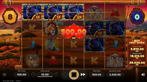 Saved panther symbol are added to the reels leading to a big win - Casino Codes