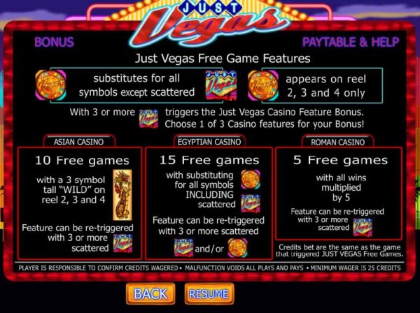 Casino Codes - free games feature paytable