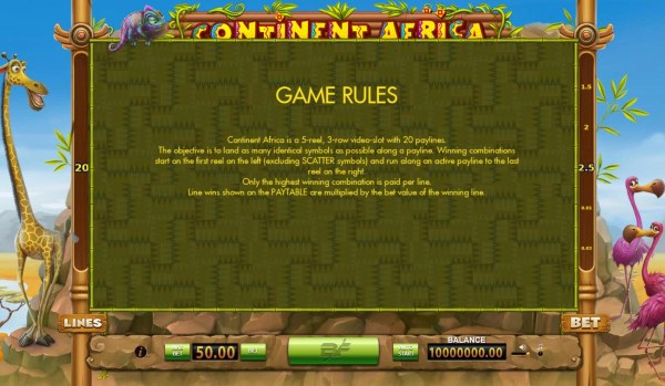 Continent Africa by Casino Codes