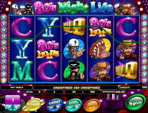 winning payline triggers a 580 coin big win - Casino Codes
