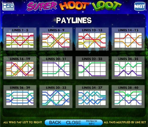 Casino Codes - payline diagrams