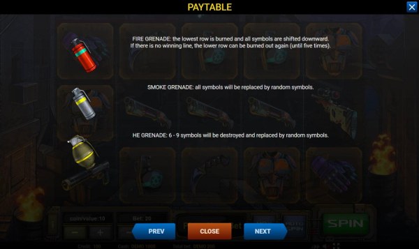 Grenade Symbol Rules - Casino Codes