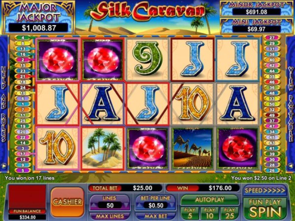 Casino Codes - multiple winning paylines triggers a $176 jackpot