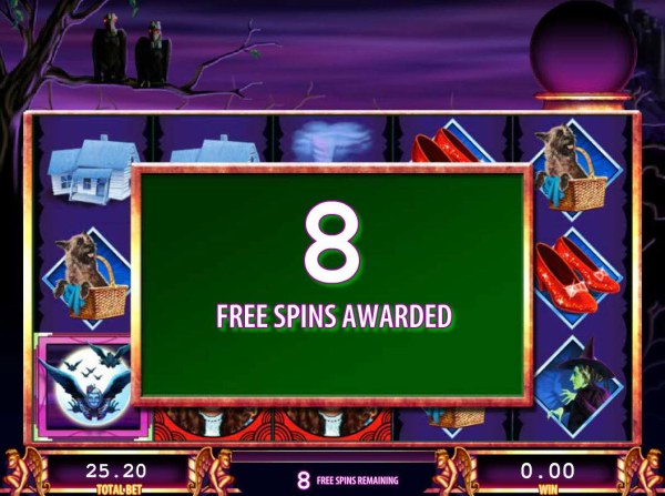 Casino Codes - 8 Free spins awarded.