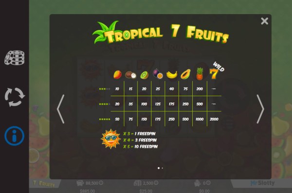 Tropical 7 Fruits by Casino Codes