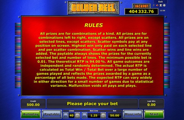 Casino Codes image of Golden Reel