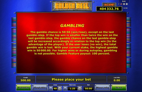 Gamble Feature Rules - Casino Codes