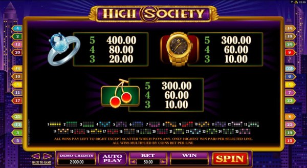 Casino Codes image of High Society