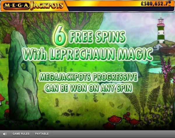 Casino Codes - 6 Free Spins with Leprechaun Magic awarded.