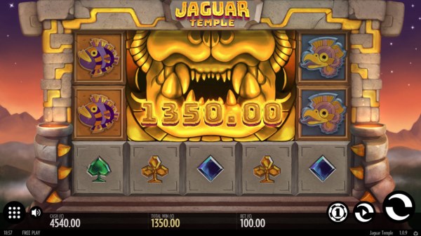 Casino Codes - Multiple winning paylines triggered by giant 2x3 jaguar symbol