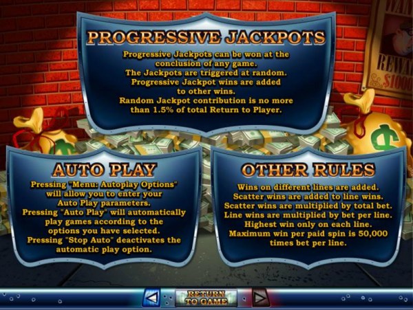Progressive Jackopts, Auto Play and Other Rules. - Casino Codes