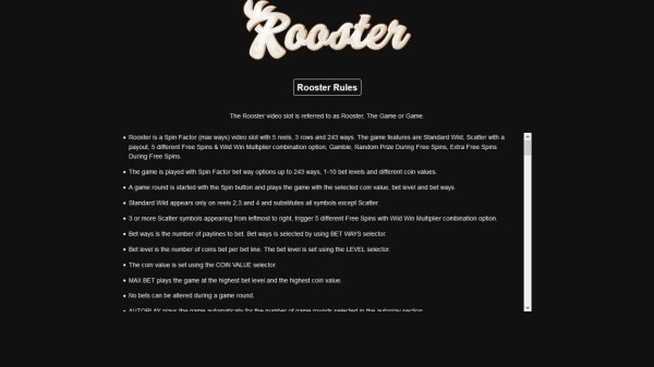 Rooster by Casino Codes