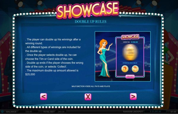 Double Up Feature is a available after every winning spin. Select either Cleopatra or the Mummy for a chance to doudle your winnings. - Casino Codes