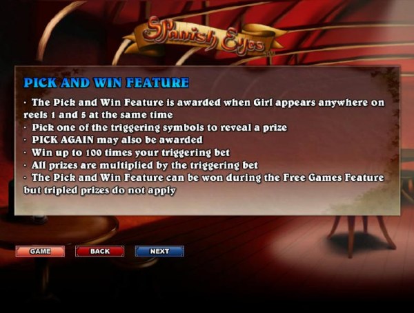 pick and win feature game rules by Casino Codes