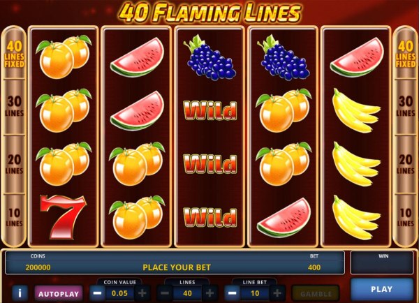 40 Flaming Lines by Casino Codes
