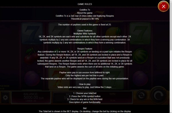Casino Codes image of Goldfire 7s