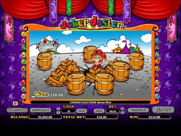 Casino Codes - bonus feature game play ends when you find the joker