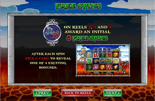 AD symbol on reels 2, 3 and 4 awards an initial 5 free spins by Casino Codes