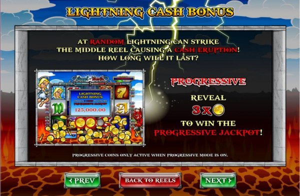 Lightning Cash Bonus - at random lightning can strike the middle reel causing a cash eruption. by Casino Codes