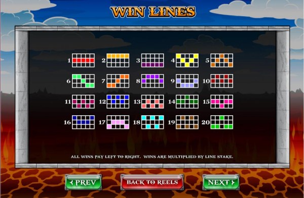 Casino Codes - game is configured with 20 pay lines