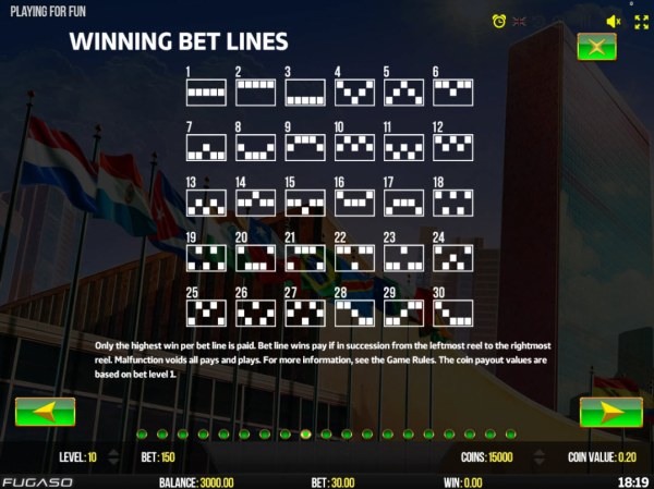 Paylines 1-30 - Casino Codes