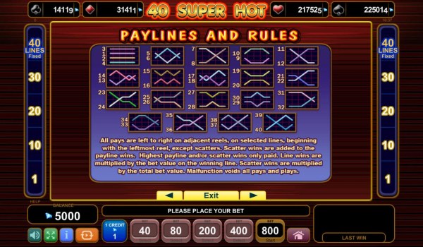 40 Super Hot by Casino Codes