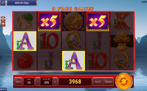 A pair of x5 wild multipliers leads to a big win during the free games feature. - Casino Codes