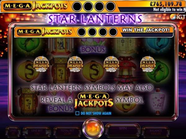 Star Lantern symbols may also reveal a Mega Jackpots symbol. by Casino Codes