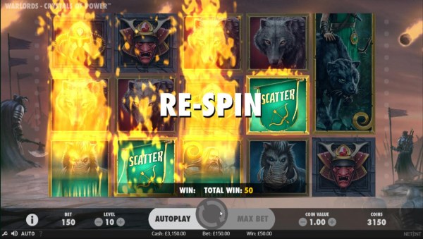 Casino Codes - Re-Spins feature triggered.