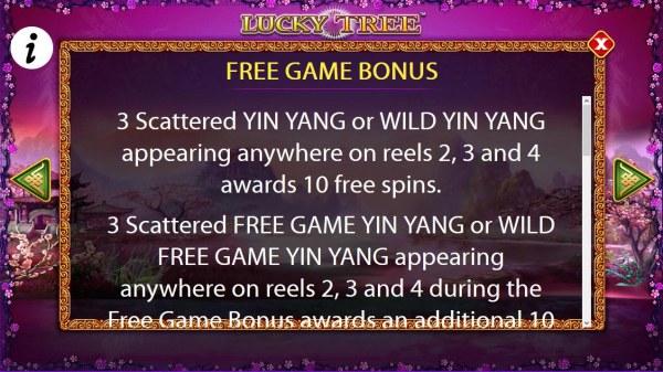 Casino Codes - Three scattered YIN YANG or WILD YIN TANG appearing anywhere on reels 2, 3 and 4 awards 10 free spins.
