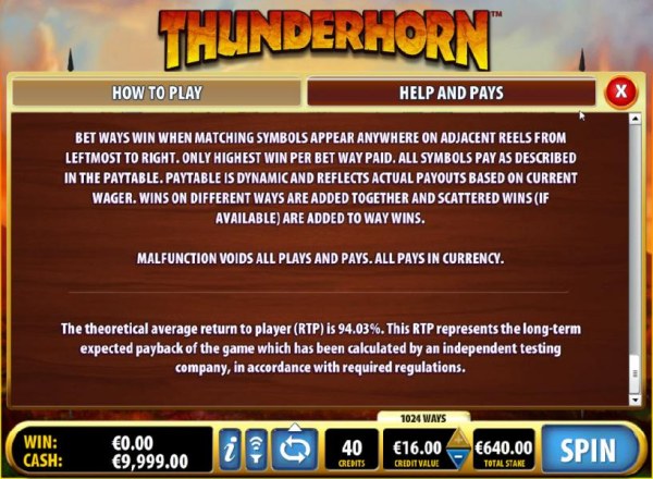 Casino Codes image of Thunderhorn
