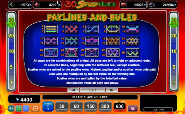 Casino Codes image of 30 Spicy Fruits