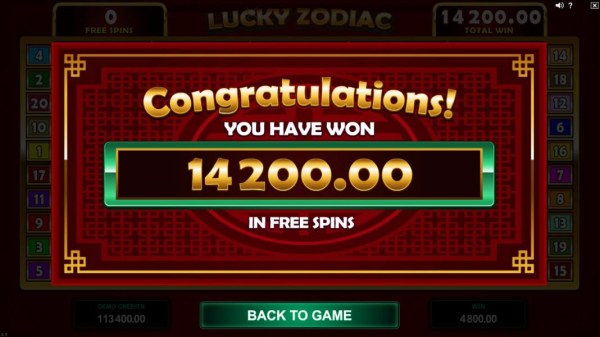 The Free Spins feature pays out a total of  14,200.00 for a mega win! by Casino Codes