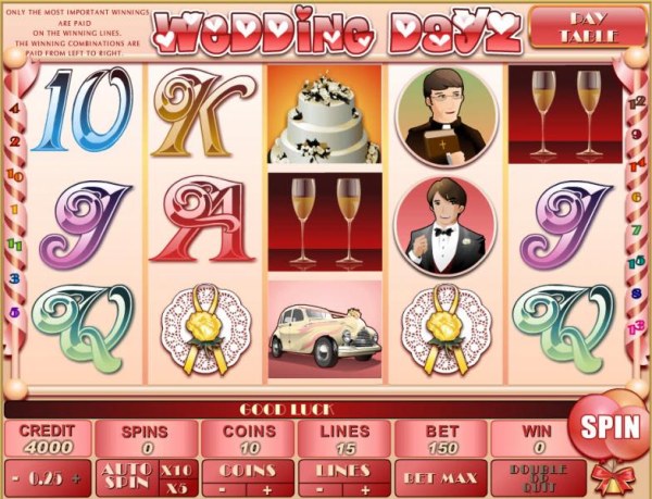 main game board featuring five reels and 15 paylines - Casino Codes