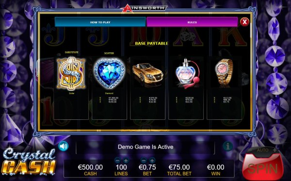Casino Codes - Slot game symbols base paytable.