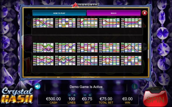Casino Codes - Payline Diagrams 51-100