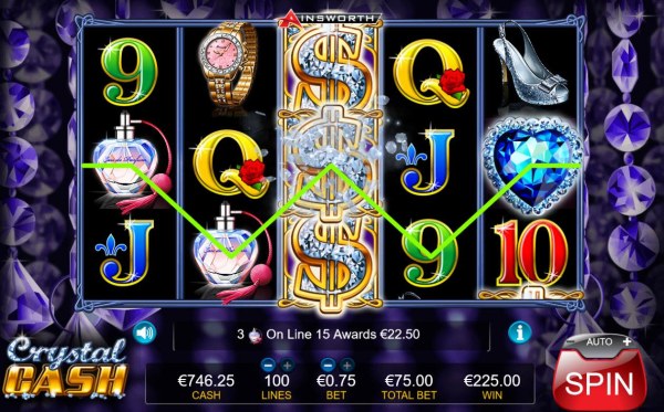 A 225.00 jackpot triggerd by multiple winning three of a kinds. by Casino Codes